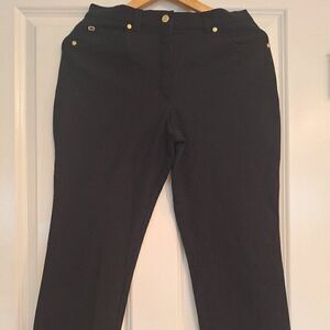 Escada Women's 38 US 8 Black Cropped Pants Cotton Stretch Classic Jean Capris